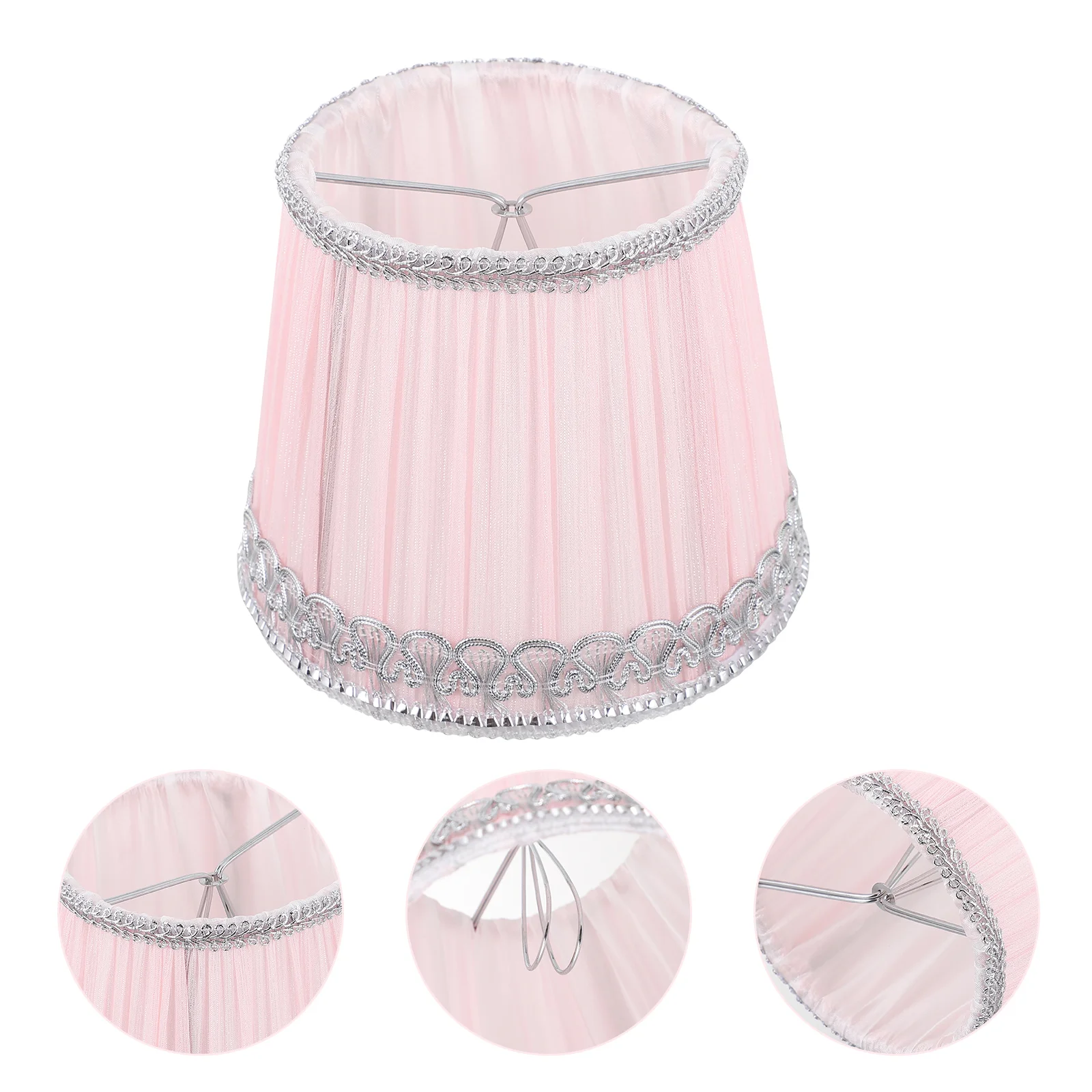 

Osaladi Small Lamp Shades Clip-Bulb Light Cover Pleated Chiffon Ornament Beige Chandelier