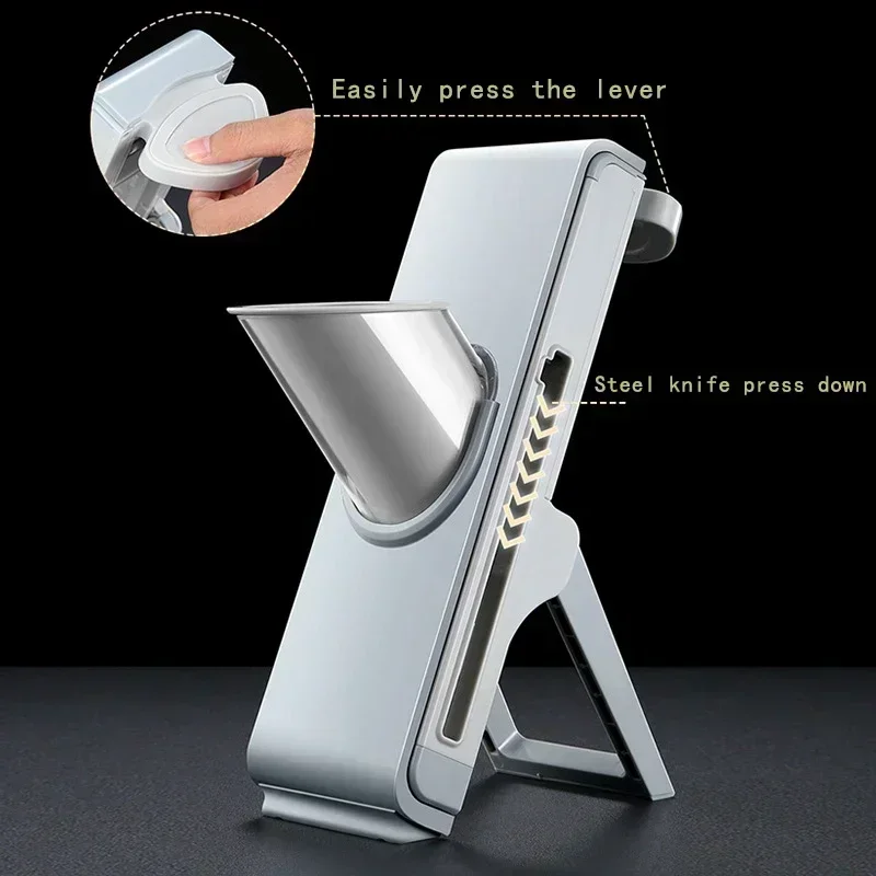 Hand-operated Vegetable Cutter Kitchen Lever Vegetable Cutter Press Grater Lemon Slicer Thick and Thin Shredder Meat Slicer