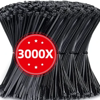 100-3000PCS NYLON CABLE TIES พลาสติก FLANGES TIES ปรับสายผูก Organizer CLAMP Self-locking สํานักงานลวดซิป 1
