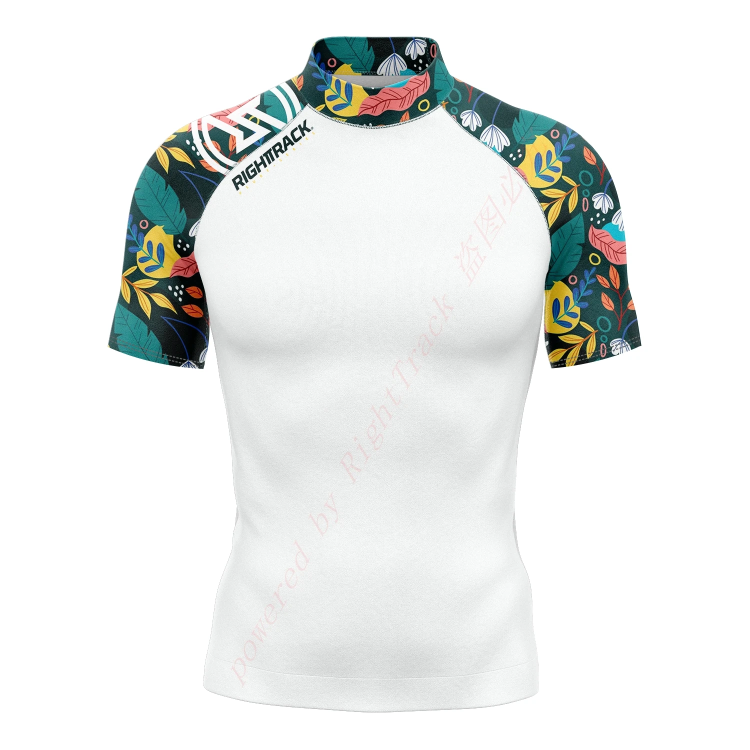Men Sports Shirt Rashguard Short Sleeve Surfing Sunscreen Lycra Fabric UV Protection