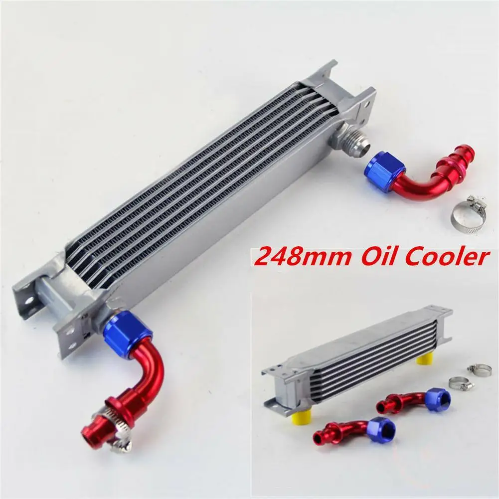 Universal Car Oil Cooler 7 Row AN10 Oil Engine Transmission 248mm Cooling W/ Fittings Aluminum Radiators Kit Car Accessories