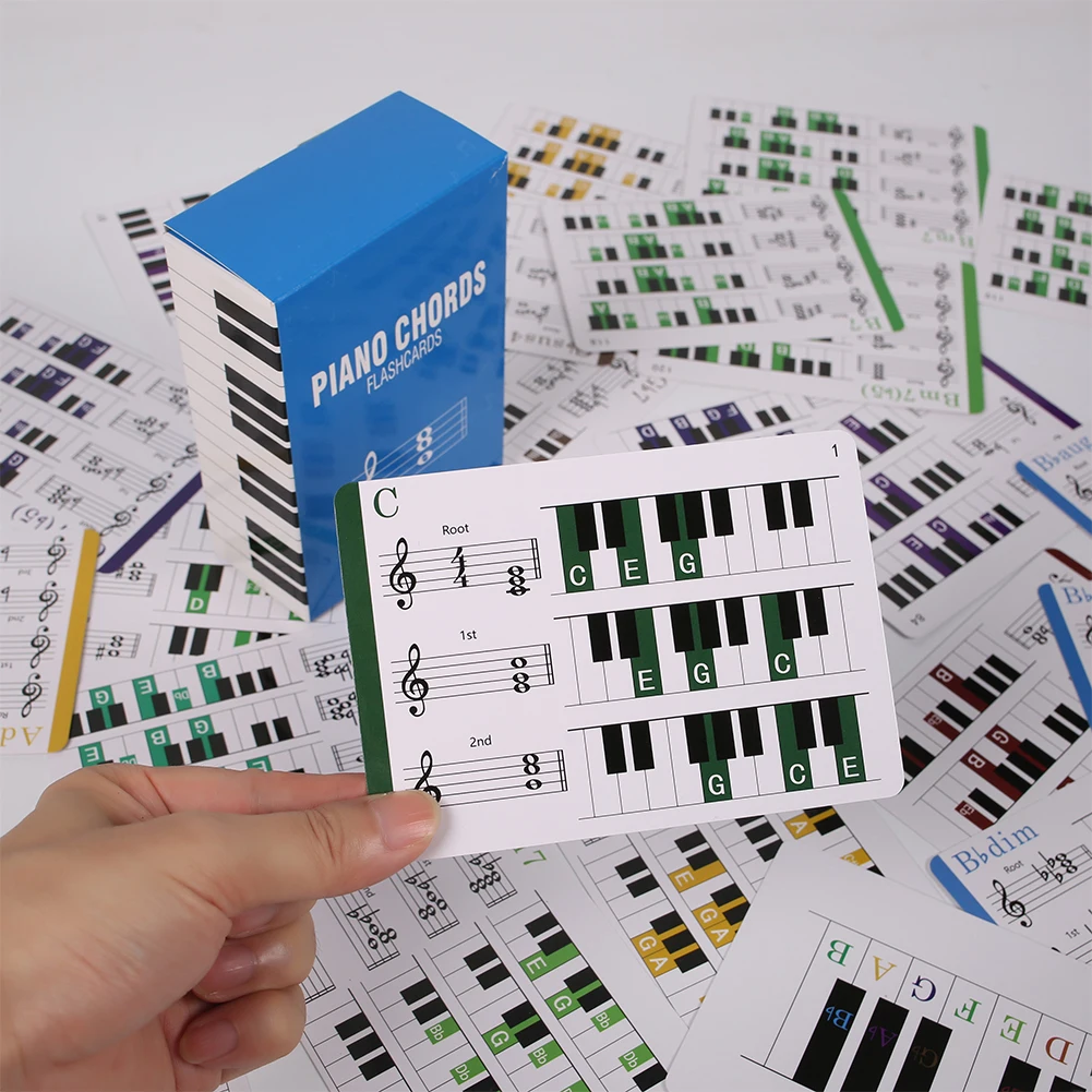 Piano Chord Flash Cards 120 Chords with Piano Chords Chart for Music Learners