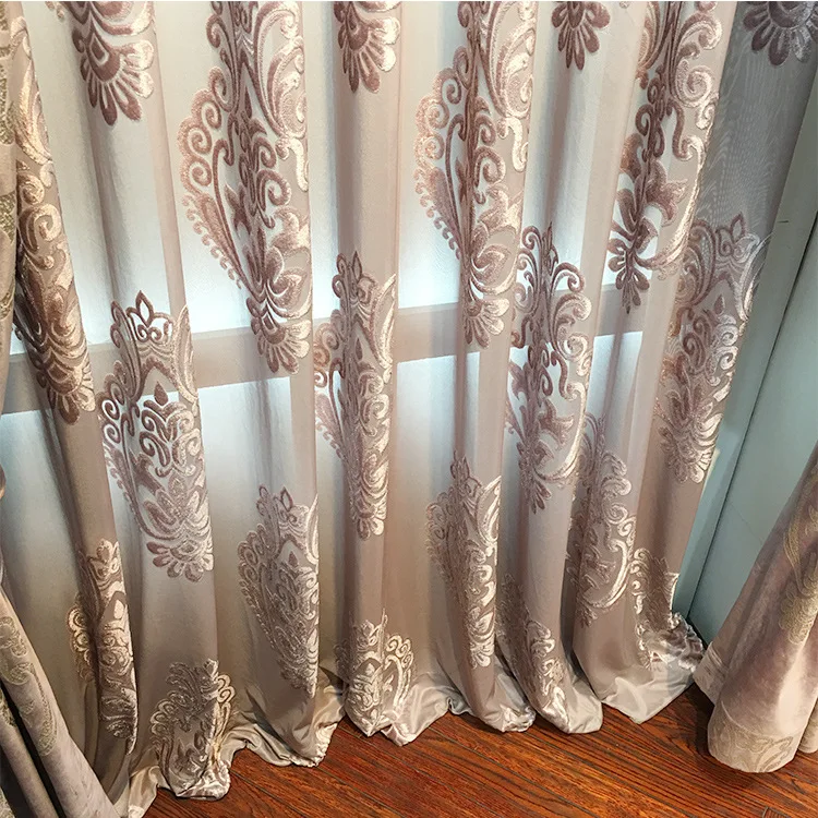 Modern Curtains for Living Dining Room Bedroom High-grade Velvet Bronzing Fabric Curtains Tulle Finished Product Customization 