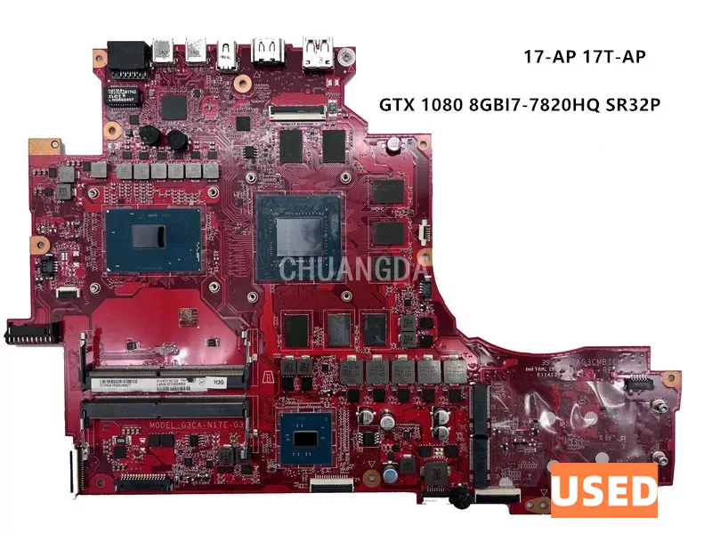 

Used Laptop motherboard DAG3CMB1CH0 For HP 17-AP 17T-AP i7-7820 1080 8G Fully tested 100%
