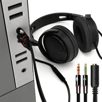 3.5mm 2 in 1 Headphone Microphone Audio Converter Splitter Adapter Y Cable Dual 6