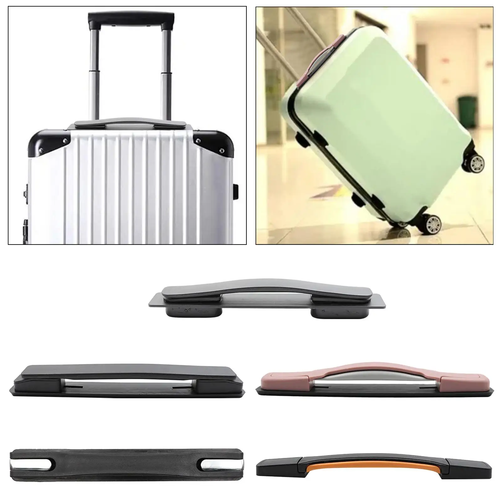 Poignée De Remplacement Pour Valise – Longueur 23,1 Cm, En Plastique Résistant, Avec Sangle élastique, Noir