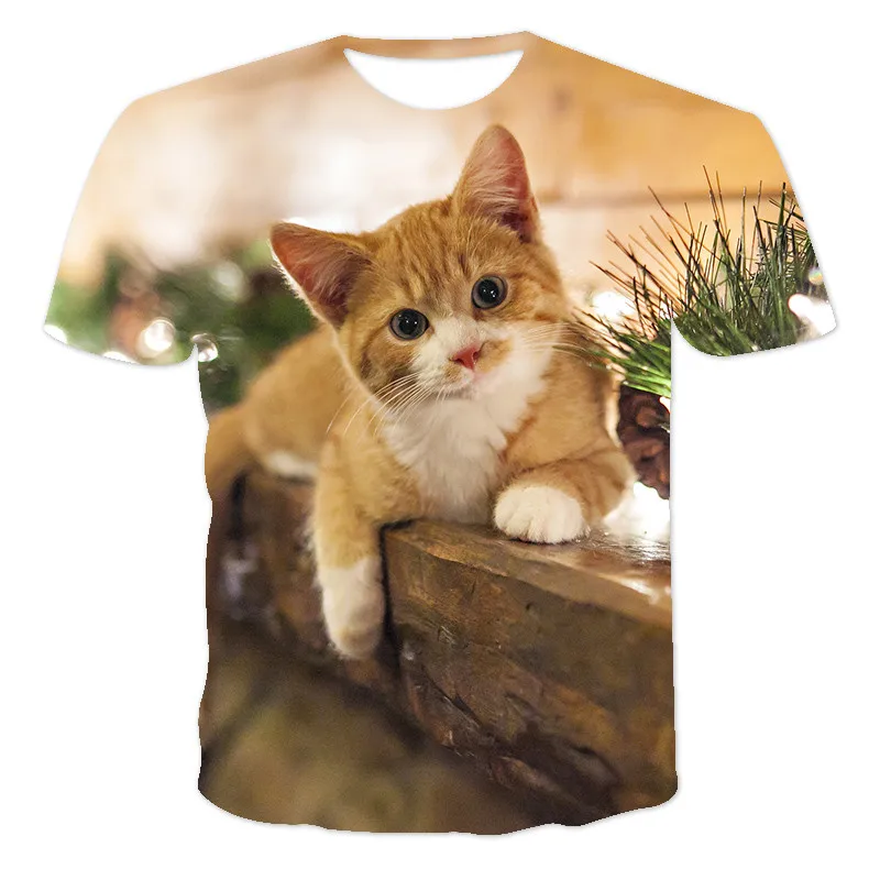 

Summer The New Kawaii Cat Men And Women Selling O-Neck T-Shirt Casual Short Sleeve Personality Street Cartoons Oversized T-Shirt