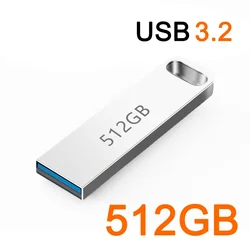 Ultra - Speed Waterproof Metal Flash Drive - High - Capacity Portable USB Storage (Grey 512GB)