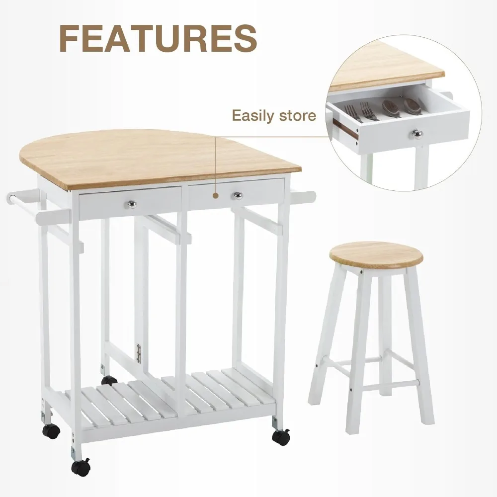 Rolling Kitchen Island Cart Trolley 5