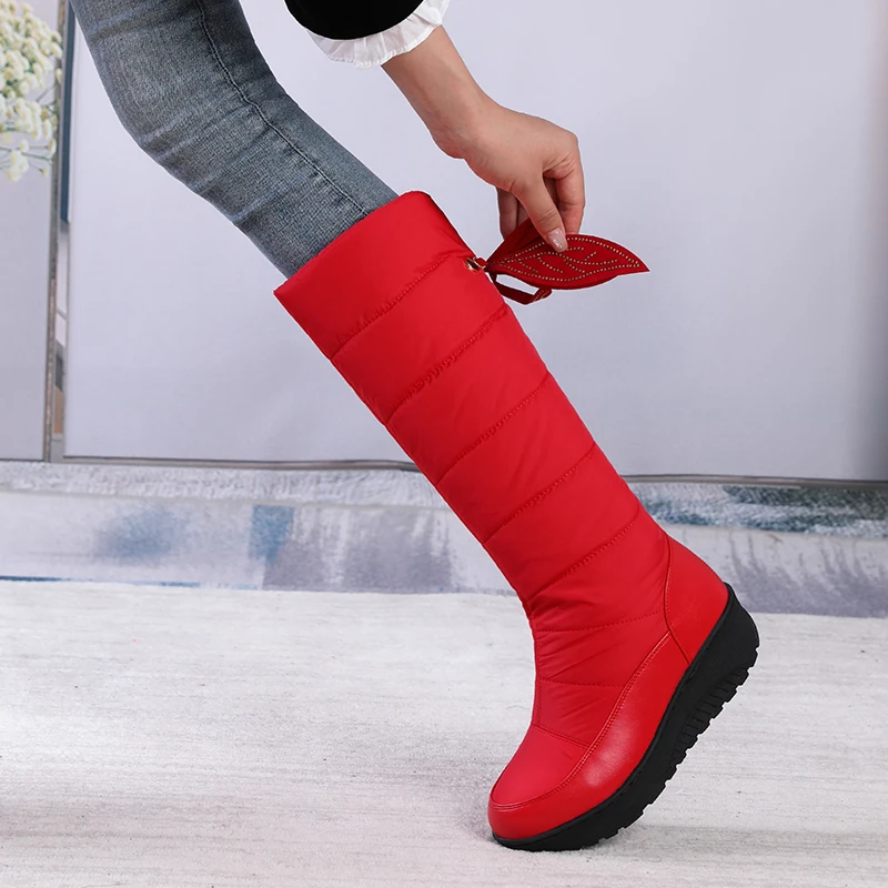 Waterproof Snow Boots Women Mid Calf Frost Winter Warm Shoes for