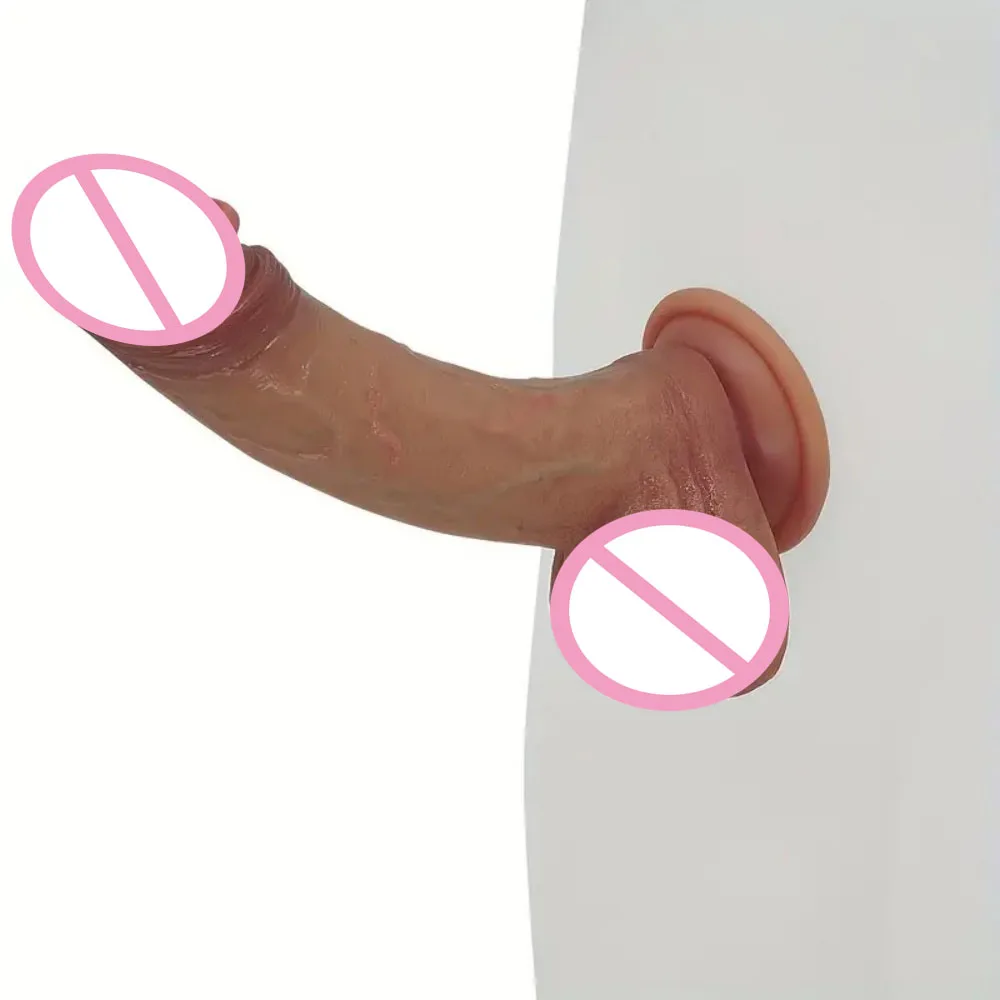 1pcs Realistic Silicone Dildo Anal Plug Suction Cup Adult Couple Flirting Toy