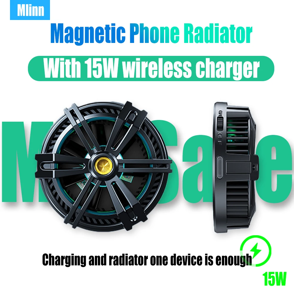 

Smartphone Cooler 15W Wireless Charger Magnetic Cooler Phone Cooling Fan for MagSafe Cooler Heat Sink For iPhone 13 12 Samsung