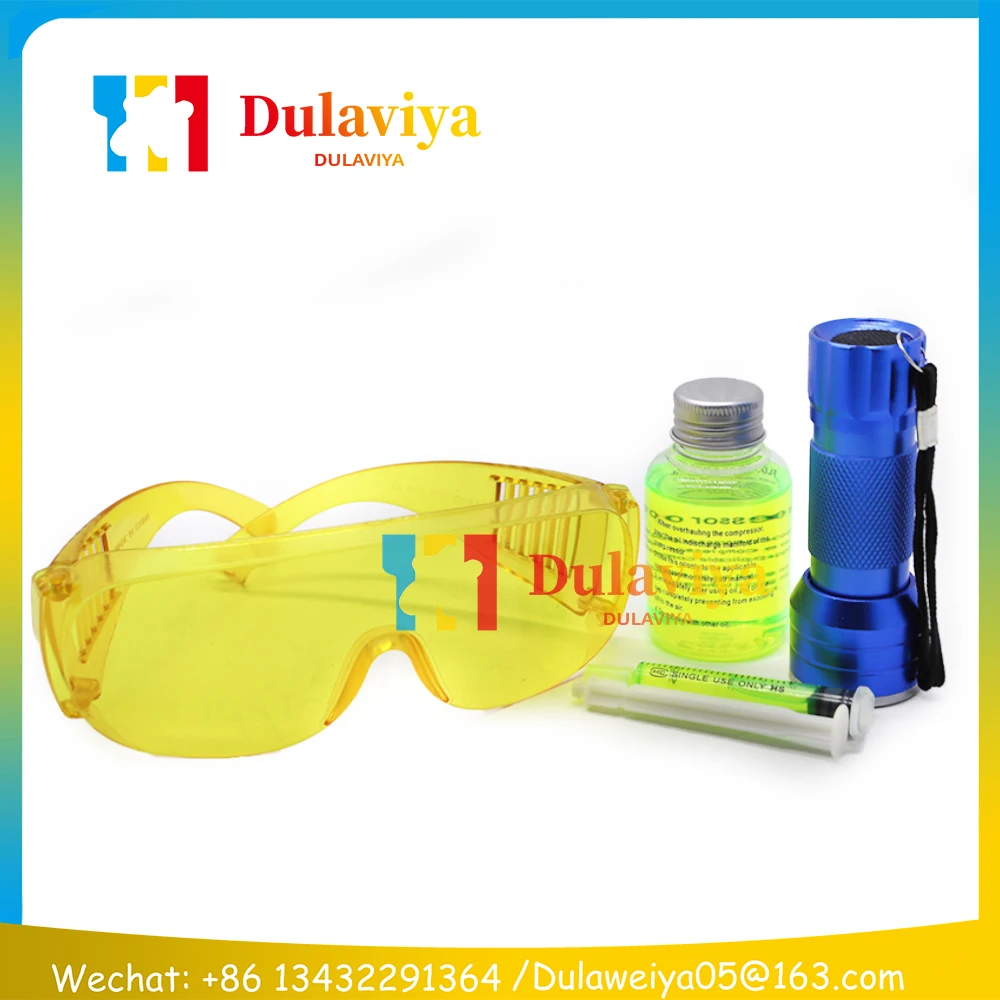 Auto Air Conditioning System Repair Tool Fluorescent Leak Detection Tool R134a Refrigerant Gas AC Leak Test Detector UV Dye OIL