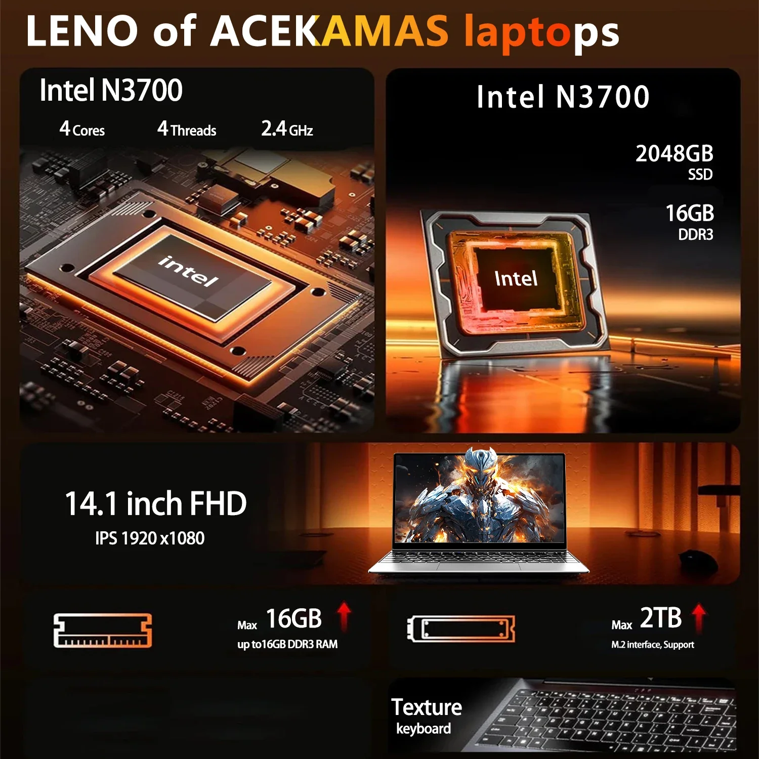 LENO 울트라 슬림 14.1인치 노트북 인텔 N3700 16GB 1TB 2TB 게이밍 컴퓨터 PC 윈도우11 게이머용 사무용 울트라 슬림 노트북 1920*1080