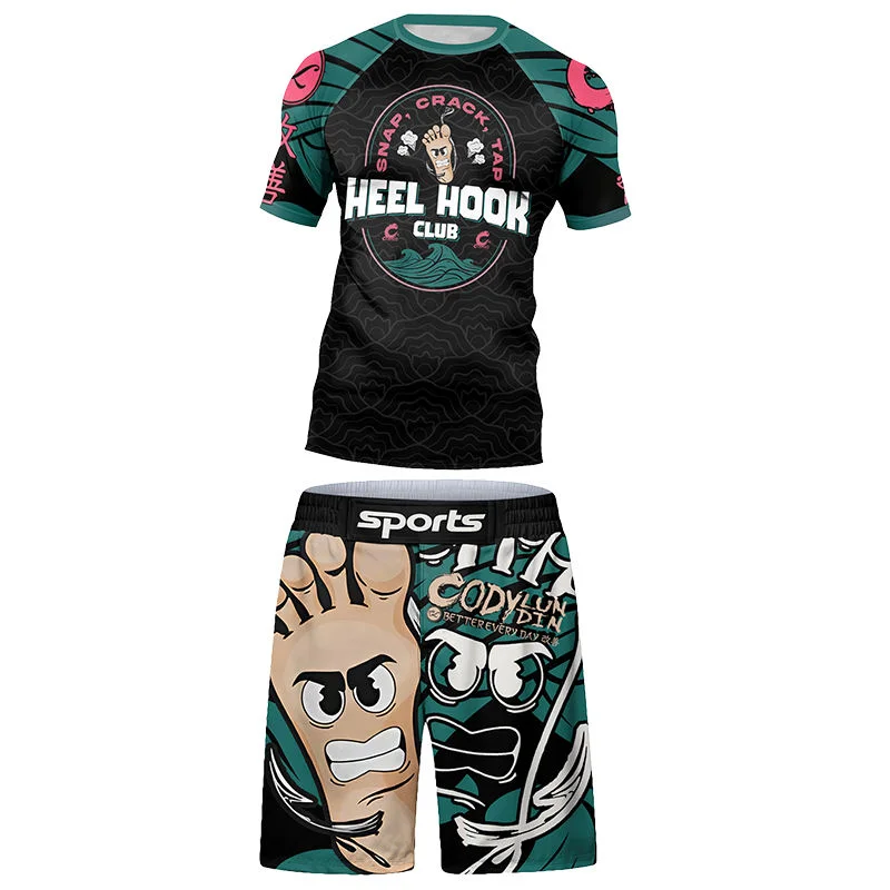 키즈 MMA BJJ 무에타이 스포츠웨어 트레이닝 러닝 래쉬가드 남아 복싱 주짓수 스포츠 슈트 짐 의류 아동 트레이닝복