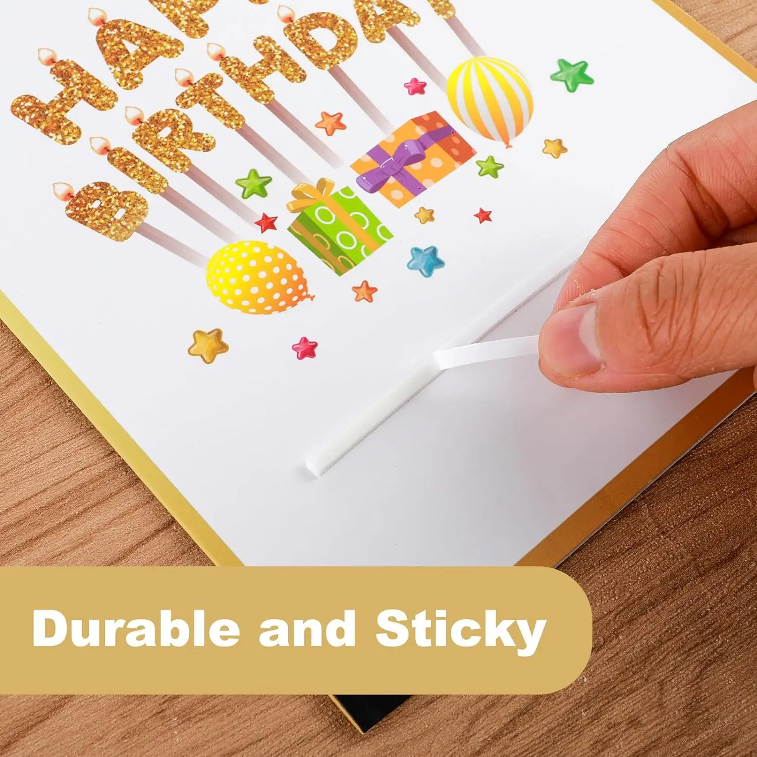 Double Sided Foam Tape Sticky Strip 3D Dual-Adhesive Foam Flexible Pop Strips Mount for Shaker Card Scrapbooking Invitation