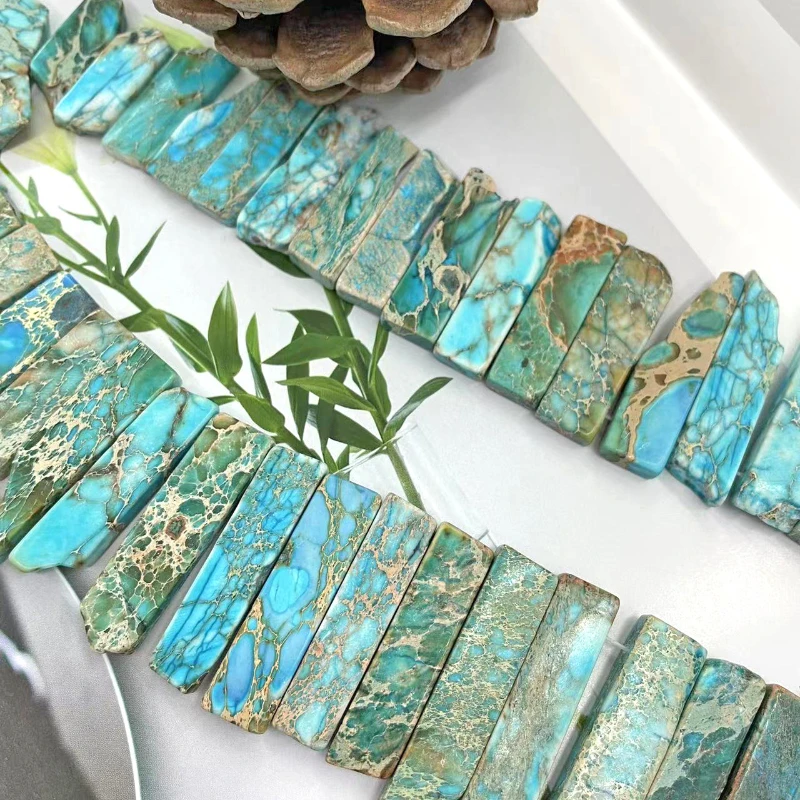 New Natural Emperor Pine Square Strip Unshaped Loose Bead DIY Bracelet Necklace Accessories Wholesale