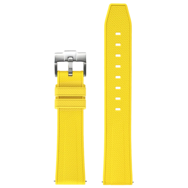 Premium FKM Rubber Watch Strap - Universal Waterproof Sport Wristband with Quick Release