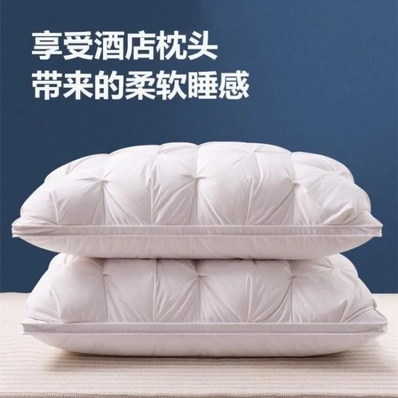 3D Bread White Goose Down Pillow For Sleeping Neck Protection Bed Pillows 100% Cotton Cover Natural Filling King Queen