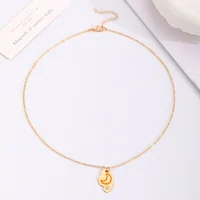 Collier avec pendentif soleil, lune et étoile, pour femmes, meilleurs amis pour toujours, collier d'amitié Simple et à la mode, 3 pièces/ensemble 4