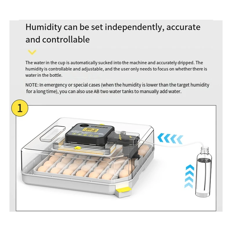 Egg Incubator For Hatching Eggs With Automatic Egg Turning And Auto Humidification Temperature Control For Chicken Eggs US Plug