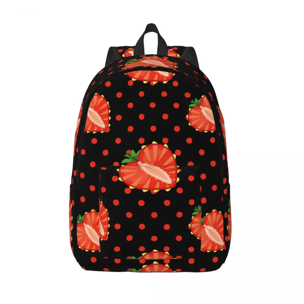 

Heart Of Strawberry Berries And Polka Dot Pattern Backpack Unisex Travel Bag Schoolbag Bookbag Mochila
