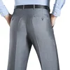 Summer Business Thin Suit Pants For Men Size 29-56 Spring Autumn Male Formal Solid Silk Long Dress Pants Baggy Office Trousers 1