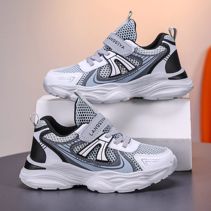 Summer Kids Shoes Boy Sneaker Mesh Breathable Lightweight Children Casual Sneaker Fashion Boy Tennis Sports Shoes 4 To 12 Years