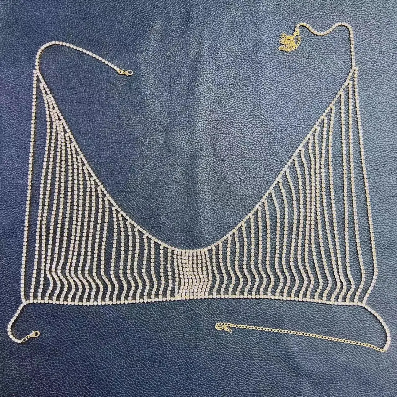 Fashion Shiny Rhinestone Tassel Bra Strap Vest Summer Bikini Women Sexy Body Crystal Underwear Nightclub Jewelry Accessories