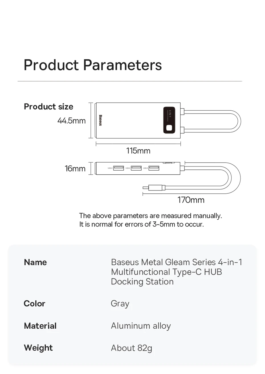 divisor Compatível com HDMI, PD 100W, Dock
