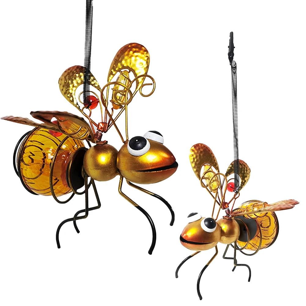 Description Picture 3 of itemSolar Powered Hanging Flying Insects Lamp Bug Glowing Lamp Garden Bug Light Ornament for Backyard Balcony Porch
