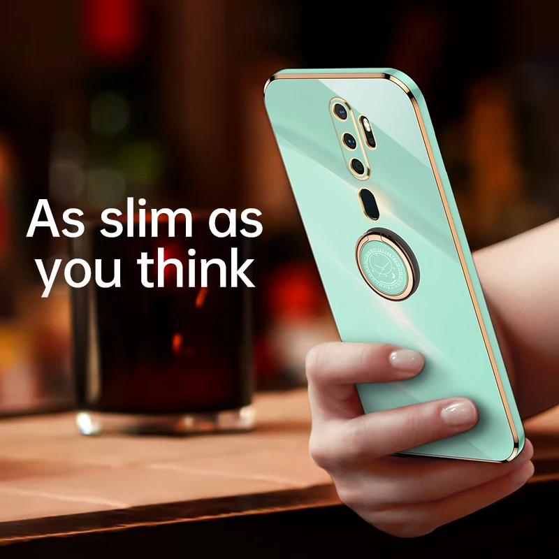 Luxurious Silicone Phone Case with Plating Ring Holder and Stand