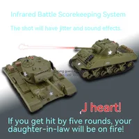 1: 30 Rc Tank Toy M26 Panxing Vs M4a3 Sherman Turret Rotation Simulation Combat Sound Effect 2.4ghz Rc Tank Model Remote Control 2