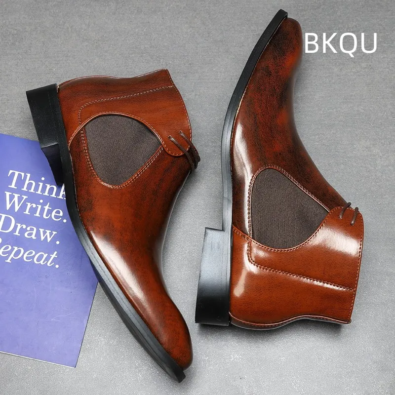 Men Chelsea Boots Large Size Non-slip Platform