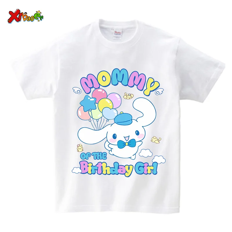 Cinnamoroll Birthday Shirts Girl Family Matching Outfit TShirt Kids Party Custom Name Shirt Family Look Matching Outfits 5th 7th 5
