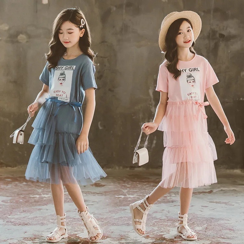 Girls' summer tutu Dresses New Korean children's Clothing fluffy yarn