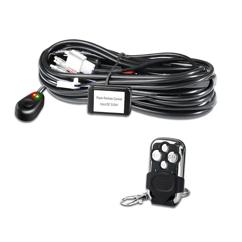 NEW-LED 라이트 바 배선 하네스 키트 2 리드 18 AWG 범용 LED 배선 하네스 릴레이 온/오프 스위치 배선 하네스