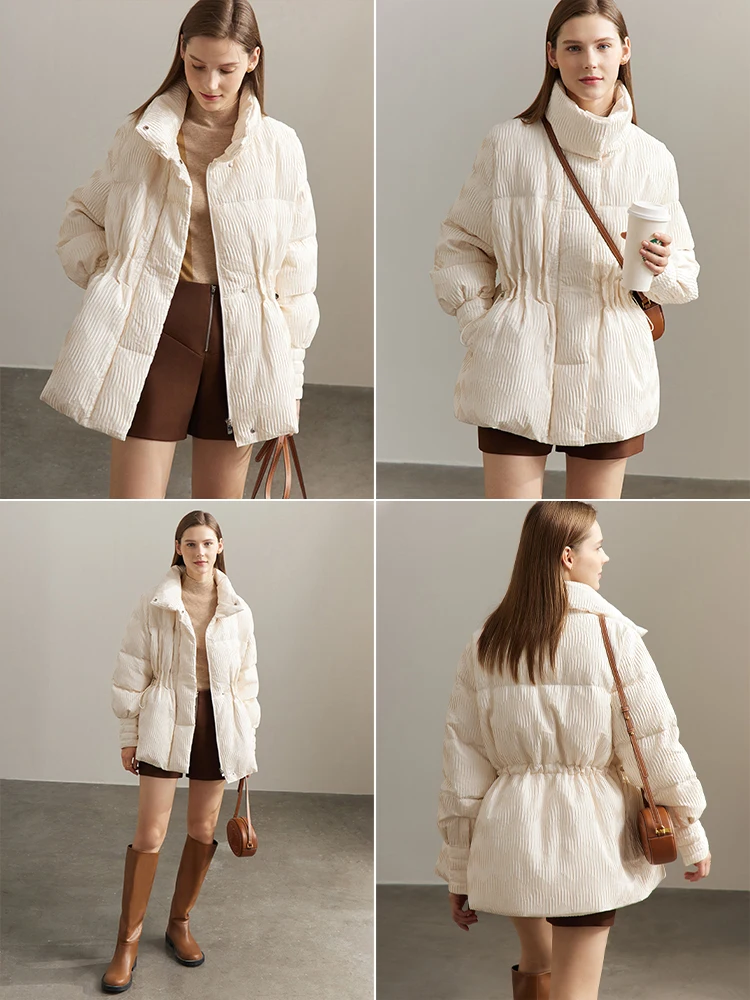 AMII Minimalist Duck Down Puffer Coat Women Winter 2025 Lightweight Stand Collar Lapel Warm Outerwear New Jackets 12344052 3
