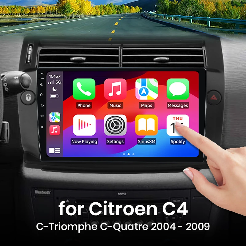 For Citroen C4 C-Triomphe C-Quatre Wireless CarPlay for Apple Android Auto Car Radio RDS8Core Multimedia Stereo