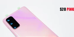 Premium Replacement Back Cover Case with Adhesive and Microphone for Smartphone Battery Housing (S20 Pink)