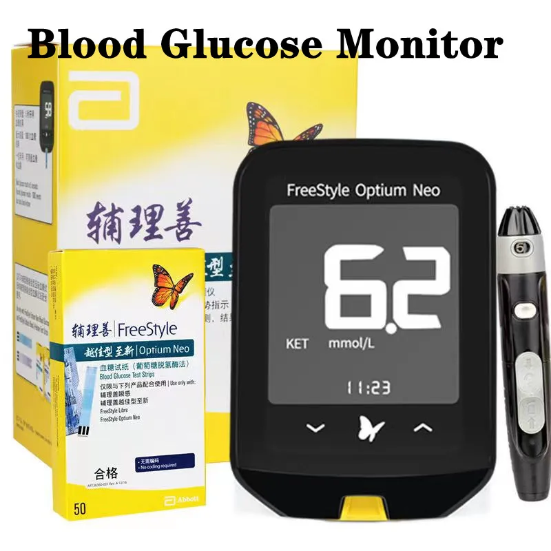 Freestyle Optium Neo Rilevatore Di Glucosio Nel Sangue Misuratore Di Glucosio Nel Sangue Striscia Reattiva Kit Di Rilevamento Del Diabete Tenere Tracc