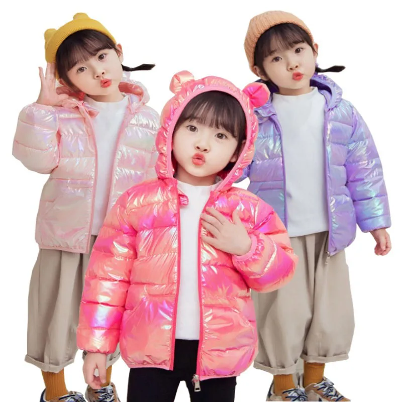 Children Lightweight Down Jackets Colorful Fabric Hooded Outerwear Autumn Winter Kids Boys Girls Baby Coats Casual Clothing down jacket,children jackets,girls coat