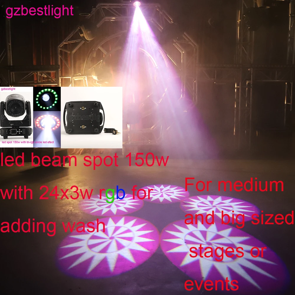 LED Spot 150W with Ring 3in1 led spot moving head light 150w beam spot wash  moving head light with ring led bsw 150w lyre 15gobo - AliExpress