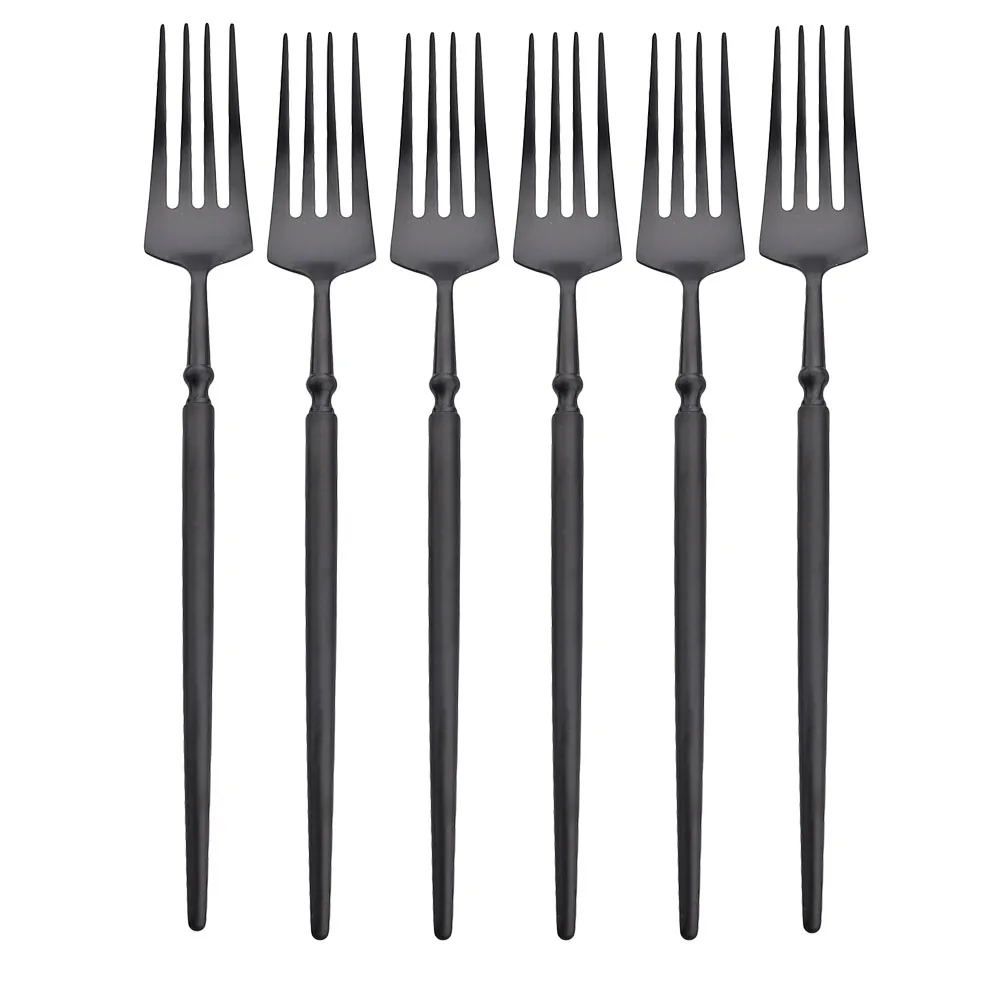 

6Pcs Dinner Fork Set 304 Stainless Steel Salad Dessert Forks Creative Dinnerware Flatware Kitchen Cutlrty Western Accessorie