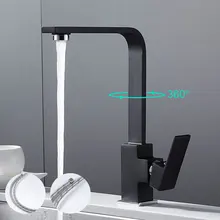 

Kitchen Faucet Black 360 Degree Rotation Kitchen Sink Water Tap Hot and Cold Mixer Single Handle Tap Kitchen Accessories