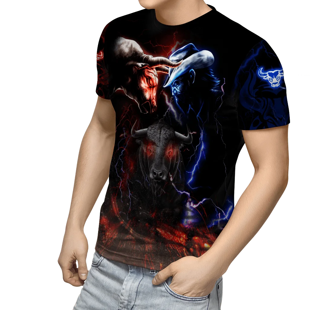 2022 sommer Mode herren t shirt Personalisierte Name Bull Reiten Tattoo 3D Gedruckt Unisex T-shirt straße Beiläufige sport T-shirt DW45 – Detail 15