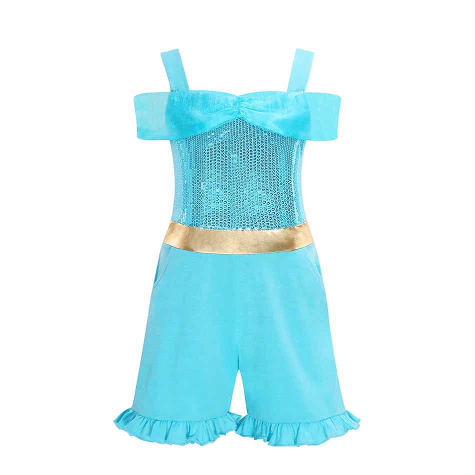 thumbnail image 1 of Disney-Conjunto de mono de Mickey Mouse para niños y niñas, ropa informal de una pieza, manga voladora, Moana, sirena, Ariel, Verano, 1 of 4
