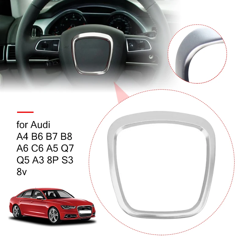Auto Lenkrad Ring Aufkleber Rahmen Metall Abdeckung Innen Decor Auto Zubehör  Für Audi A3 8P S3 A4 B6 b7 B8 A5 A6 C6 Q5 Q7 - AliExpress