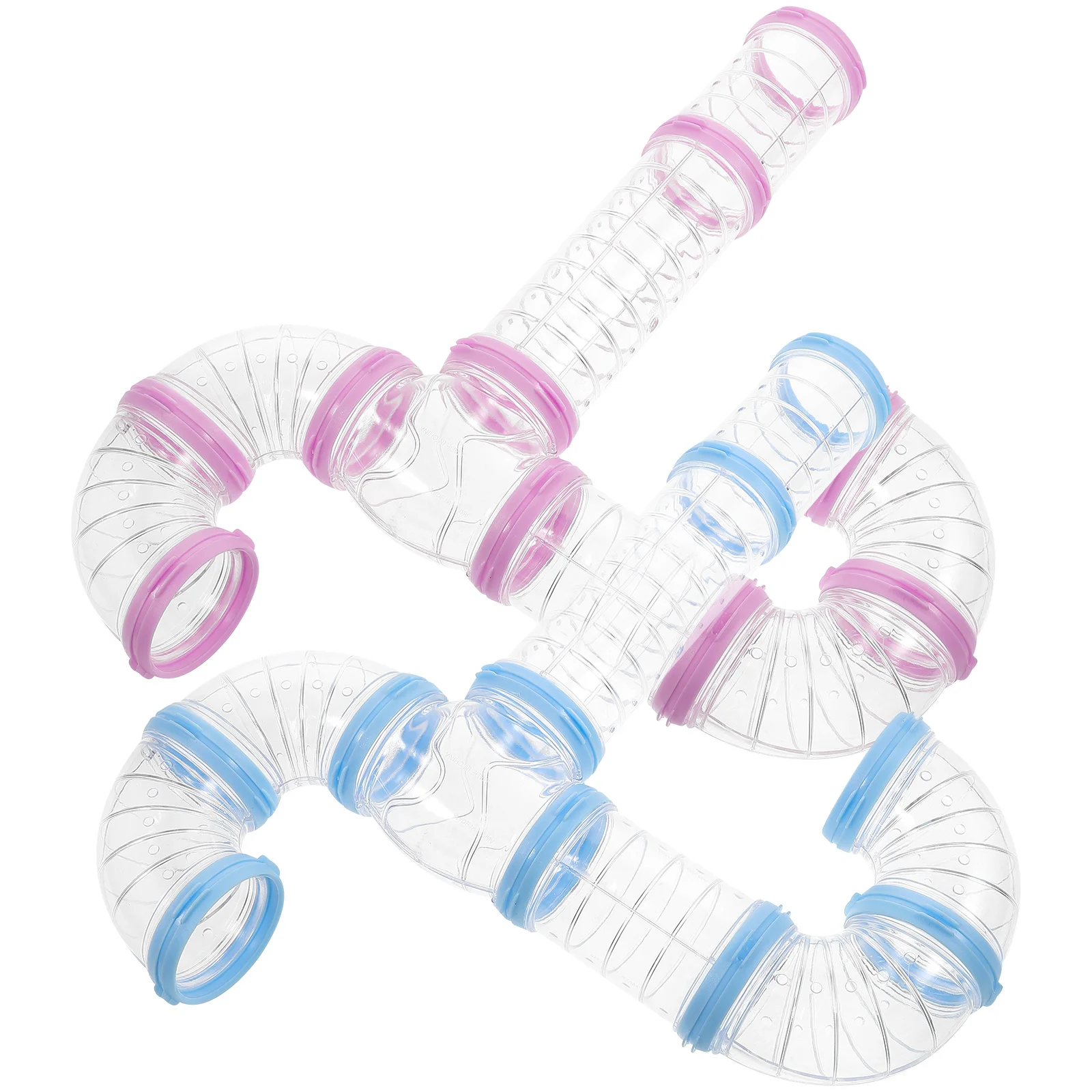 

2 Sets Hamster Cage Pipe Tunnel Cages DIY Tube Connector Clear Plastic Small Animals Accessories Rat Outer