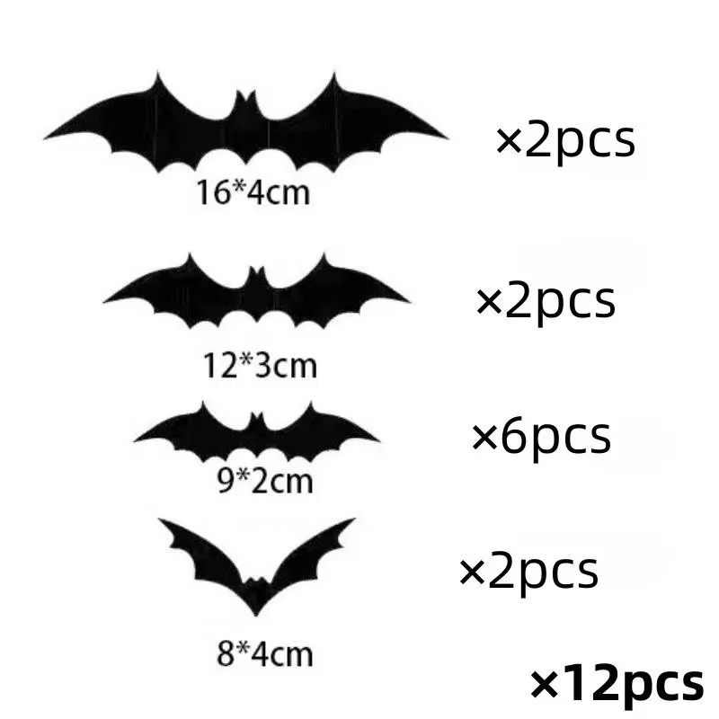 12pcs Black Bat